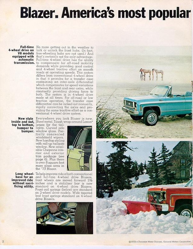1973 Chevrolet Blazer Brochure Page 2